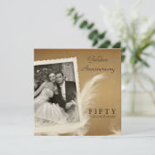 Invitation Cartons d'invitation carrés photo pour un annivers (Debout devant)