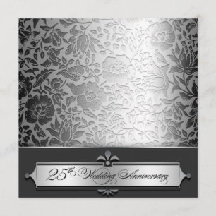 Invitation Cartons d'invitation chic pour 25 ans de mariage