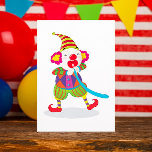Invitation Cartons d'invitation Clown Gonflant des Ballons