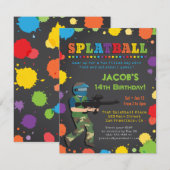 Invitation Cartons d'invitation colorés pour une fête d'anniv (Devant / Derrière)