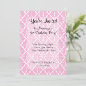 Invitation Cartons d'invitation Damassé Rose (Debout devant)