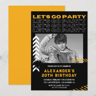 Invitation Cartons d'invitation d'anniversaire 20 ans Hommes