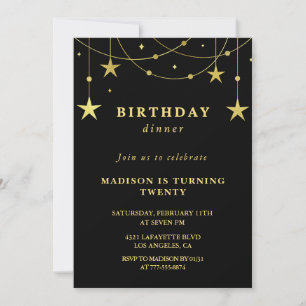 Invitation Cartons d'invitation d'anniversaire 20 ans noirs a