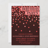 Invitation Cartons d'invitation d'anniversaire 22 ans chic Fê (Devant)