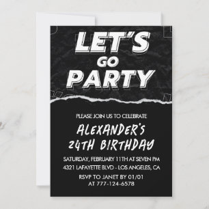 Invitation Cartons d'invitation d'anniversaire 24 ans Hommes