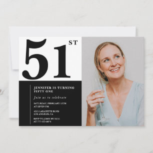 Invitation Cartons d'invitation d'anniversaire 51 ans photo n