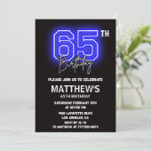Invitation Cartons d'invitation d'anniversaire 65 ans Noir Mo (Debout devant)
