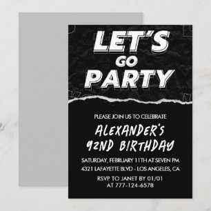 Invitation Cartons d'invitation d'anniversaire 92 ans Hommes