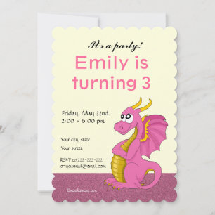 Invitation Cartons d'invitation d'anniversaire de dragon