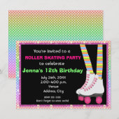 Invitation Cartons d'invitation d'anniversaire de patin à rou (Devant / Derrière)