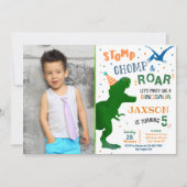 Invitation Cartons d'invitation d'anniversaire Dinosaure T-Re (Devant)