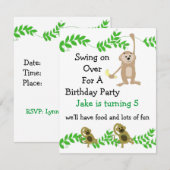 Invitation Cartons d'invitation d'anniversaire Petit Singe (Devant / Derrière)