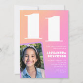 Invitation Cartons d'invitation d'anniversaire Rose Orange 11 (Devant)