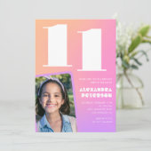 Invitation Cartons d'invitation d'anniversaire Rose Orange 11 (Debout devant)