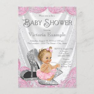 Invitation Cartons d'invitation de Baby Shower avec chaussure
