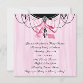 Invitation Cartons d'invitation de Baby Shower Princesse Noir (Dos)