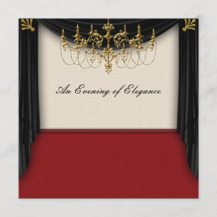 Invitation Cartons d'invitation de bal de promo en noir Glitz