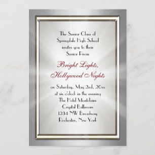 Invitation Cartons d'invitation de bal Silver Star Spotlight