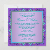 Invitation Cartons d'invitation de Bat Mitzvah Bleu sarcelle (Dos)