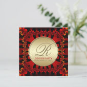 Invitation Cartons d'invitation de dîner de fête Rouge Satin (Debout devant)