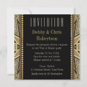 Invitation Cartons d'invitation de dîner dorés scintillants A (Dos)