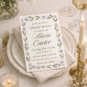 Invitation Cartons d'invitation de douche de mariée Blue Iris