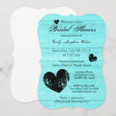 Invitation Cartons d'invitation de douche de mariée turquoise (Devant / Derrière)