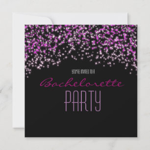 Invitation Cartons d'invitation de fête à paillettes noires e