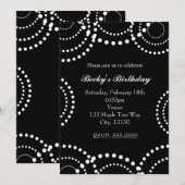 Invitation Cartons d'invitation de fête à tourbillons pointil (Devant / Derrière)