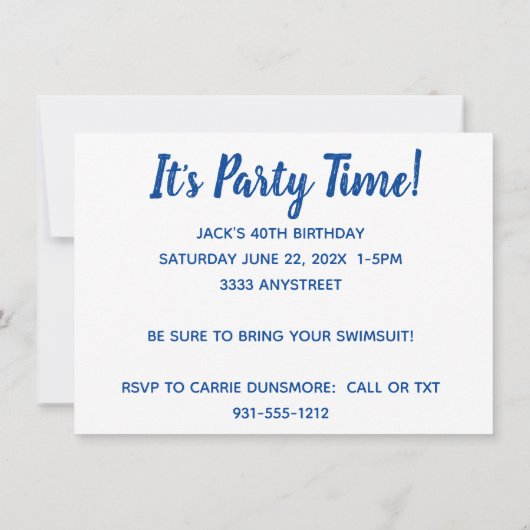 Invitation Cartons d'invitation de fête amusants avec drapeau (Dos)