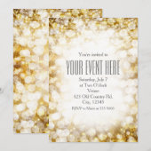 Invitation Cartons d'invitation de fête aux lumières scintill (Devant / Derrière)