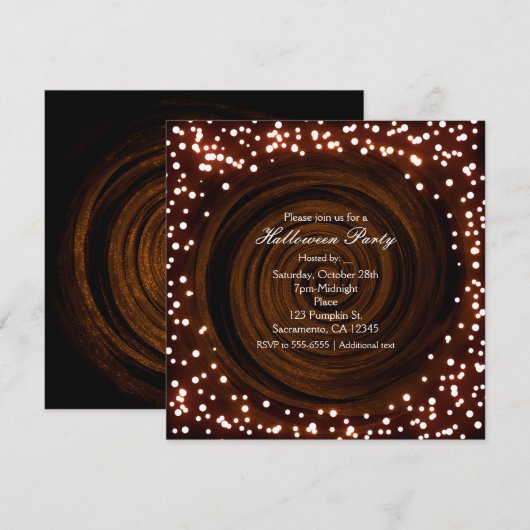 Invitation Cartons d'invitation de fête avec lumières Hallowe (Devant / Derrière)
