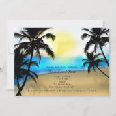 Invitation Cartons d'invitation de fête avec plage tropicale  (Devant)