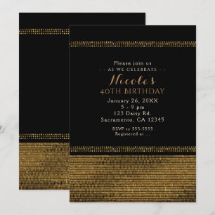 Invitation Cartons d'invitation de fête chic pailletés noir e