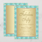 Invitation Cartons d'invitation de fête d'anniversaire 50 ans (Devant / Derrière)