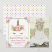 Invitation Cartons d'invitation de fête d'anniversaire avec p (Devant / Derrière)