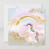 Invitation Cartons d'invitation de fête d'anniversaire licorn (Dos)