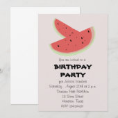 Invitation Cartons d'invitation de fête d'anniversaire pastèq (Devant / Derrière)
