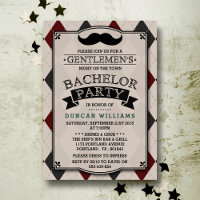 Cartons d'invitation de fête de bachelor avec mous