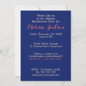 Invitation Cartons d'invitation de fête de bachelor pour des (Dos)