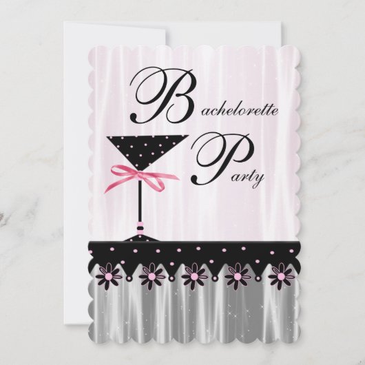 Invitation Cartons d'invitation de fête de bachelorette Pink (Devant)