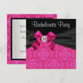 Invitation Cartons d'invitation de fête de Bachelorette rose (Devant / Derrière)