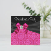 Invitation Cartons d'invitation de fête de Bachelorette rose (Debout devant)