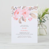 Invitation Cartons d'invitation de Fête de Mariage Floral Aqu (Debout devant)