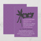 Invitation Cartons d'invitation de fête de masquerade de silh (Devant / Derrière)