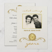Invitation Cartons d'invitation de fête du 50e anniversaire - (Devant / Derrière)