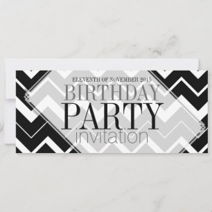 Invitation Cartons d'invitation de fête élégants à chevron no