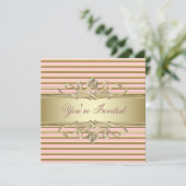 Invitation Cartons d'invitation de fête élégants rose gold (Debout devant)