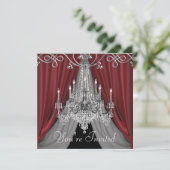 Invitation Cartons d'invitation de fête élégants rouges et no (Debout devant)