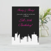 Invitation Cartons d'invitation de fête en noir et blanc en v (Debout devant)